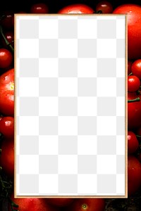 PNG frame pattern with red tomatoes