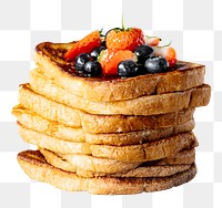 Breakfast png stacked french toast with mixed berries food photography