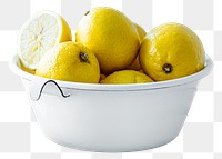 Lemons png citrus fruit in a bowl food photography