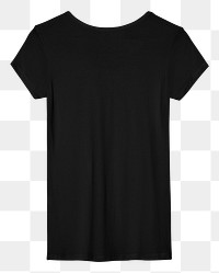 Png black tee mockup women&rsquo;s apparel rear view