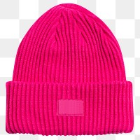 Png pink beanie mockup with label