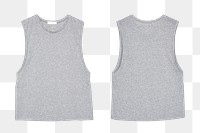 Png gray sleeveless shirt mockup streetwear fashion