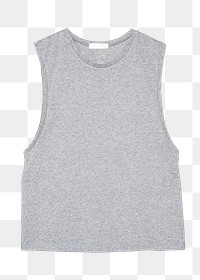 Png gray sleeveless shirt mockup streetwear fashion