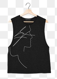 Png gray sleeveless muscle shirt mockup streetwear fashion