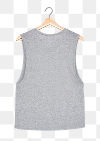 Png gray sleeveless shirt mockup streetwear fashion