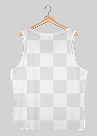 Png sleeveless muscle shirt transparent mockup streetwear fashion