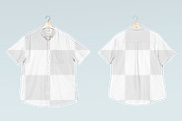 Png short sleeve shirt transparent mockup men&rsquo;s casual apparel