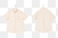 Png beige short sleeve shirt mockup men’s casual apparel