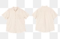 Png beige short sleeve shirt mockup men’s casual apparel