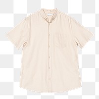 Png beige short sleeve shirt mockup men&rsquo;s casual apparel