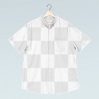 Png short sleeve shirt transparent mockup men’s casual apparel