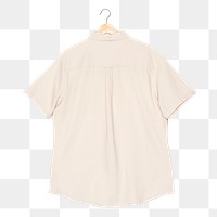 Png beige short sleeve shirt mockup men&rsquo;s casual apparel