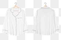 Png white pajama shirt mockup simple nightwear apparel