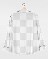 Png white pajama shirt mockup rear view simple nightwear apparel