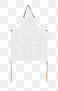 Png simple white apron mockup with pockets