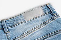 Png jeans leather label mockup streetwear fashion