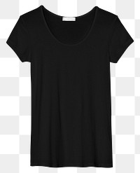 Png black tee mockup women&rsquo;s apparel front view