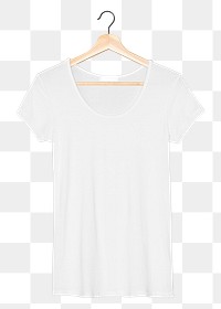 Png white tee mockup women&rsquo;s apparel front view