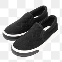 Png black slip-on mockup streetwear sneakers fashion