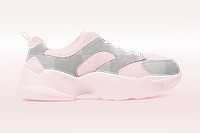 Png pink trainer sneakers mockup unisex footwear fashion