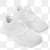 Png white trainer sneakers mockup unisex footwear fashion