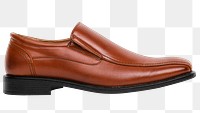 Png leather slip-on mockup brown men’s shoes fashion