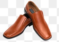 Png leather slip-on mockup brown men’s shoes fashion