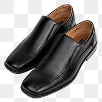 Png leather slip-on mockup black men’s shoes fashion