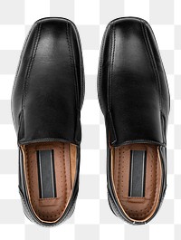 Png leather slip-on mockup black men’s shoes fashion