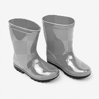 Png rain boots transparent mockup footwear fashion