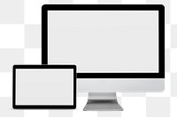 Multi digital devices png mockup blank screen technology and electronics