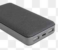 Black power bank mockup png digital device