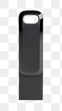 Black USB flash drive png mockup technology data storage device