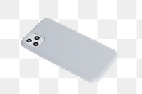 White smartphone case png mockup product showcase back view