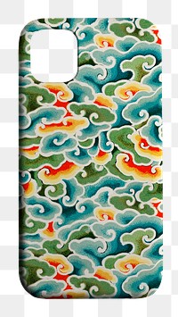 Mobile phone case png mockup Chinese pattern back view product showcase