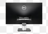 Dell computer monitor png mockup rear view. SEPTEMBER 14, 2020 - BANGKOK, THAILAND