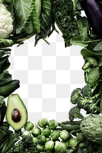 Vegetable frame png healthy diet transparent background