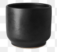 Plant pot png black ceramic mockup