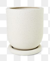 Plant pot png white ceramic mockup with saucer