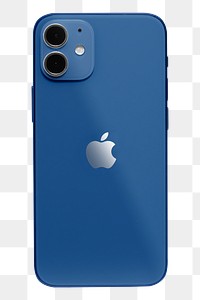 Blue Apple iPhone 12 Mini png phone rear view mockup. SEPTEMBER 17, 2020 - BANGKOK, THAILAND