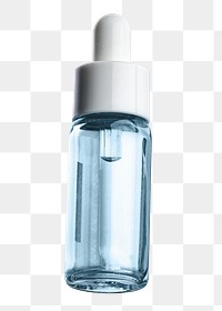 PNG dropper bottle blue product packaging for beauty and skincare
