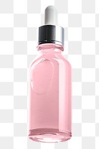 PNG pink dropper bottle product packaging for beauty and skincare