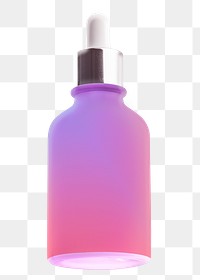 PNG dropper bottle gradient product packaging for beauty and skincare