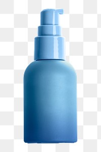 PNG cosmetic pump bottle blue product packaging for beauty and skincare