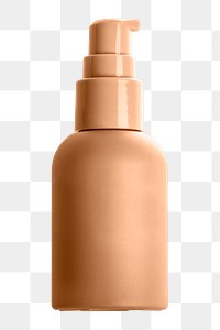 PNG cosmetic pump bottle bronze product packaging for beauty and skincare
