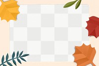 Paper craft leaf frame png mockup in autumn tone