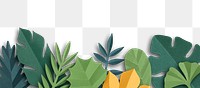 Png spring leaf border in paper craft style