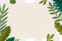 Png transparent frame with spring leaf in flat lay style