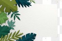 Png transparent frame with spring leaf in flat lay style