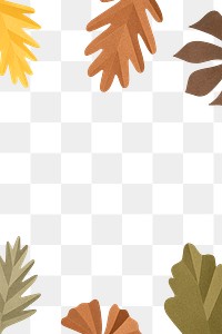 Png autumn leaf border in flat lay style